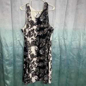 Cato Est 1946 Army Green & Purple Paisley & Floral‎ Lined A-line Dress 22-24W
